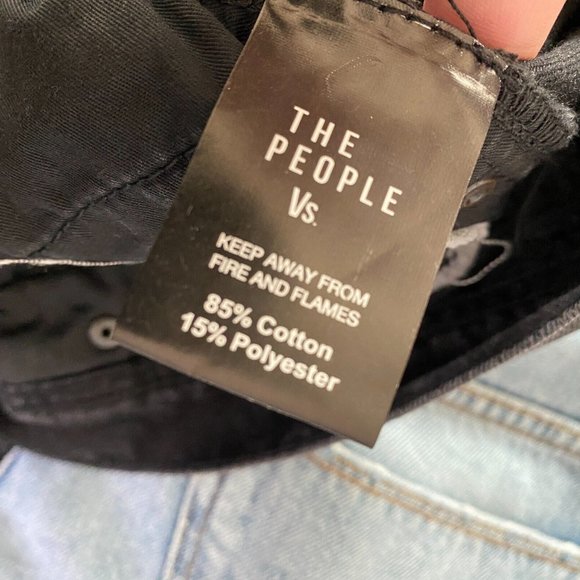 The People Vs. Men's Lithium Jeans Distressed sz 34 Wasted Black Bandana Cropped - Picture 10 of 10